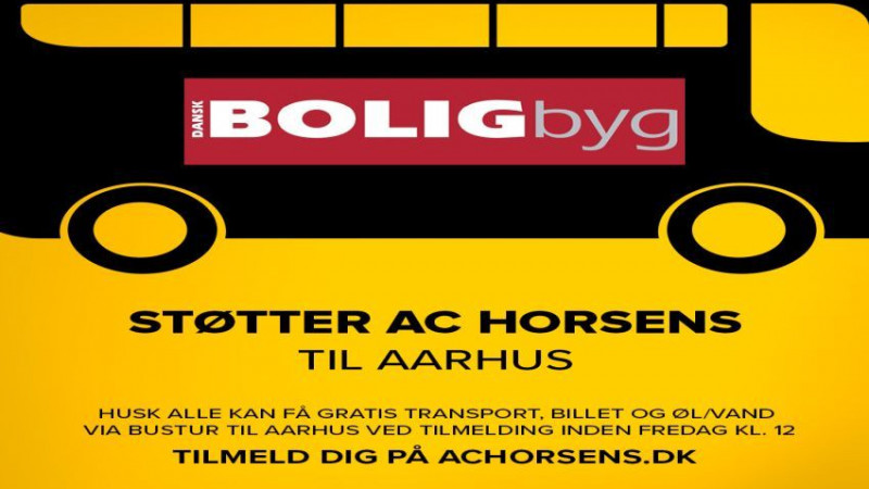 Dansk Boligbyg støtter AC Horsens med gratis bus til vanvittig vigtig fodboldkamp mod AGF i Aarhus