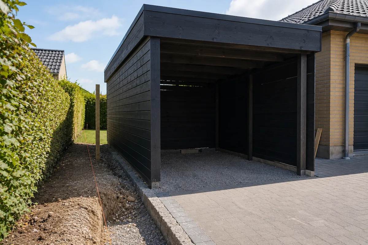Hvor langt skal en carport være fra skel?