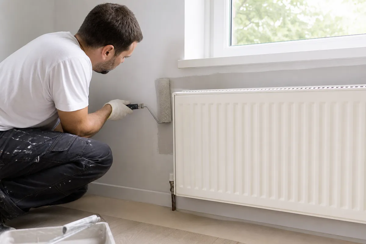 Hvordan maler man bag en radiator?