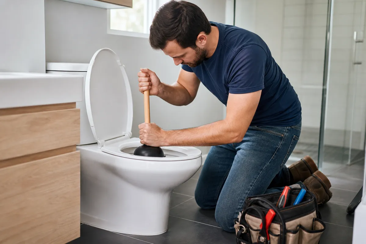 Hvordan fikser man et stoppet toilet?